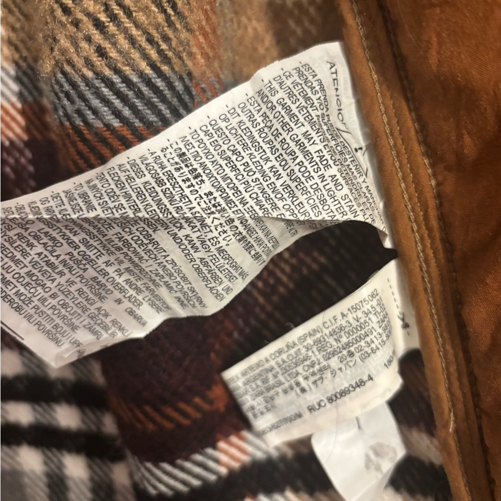 Zara Brown and Tan Plaid Shirt Jacket - Picture 3 of 4